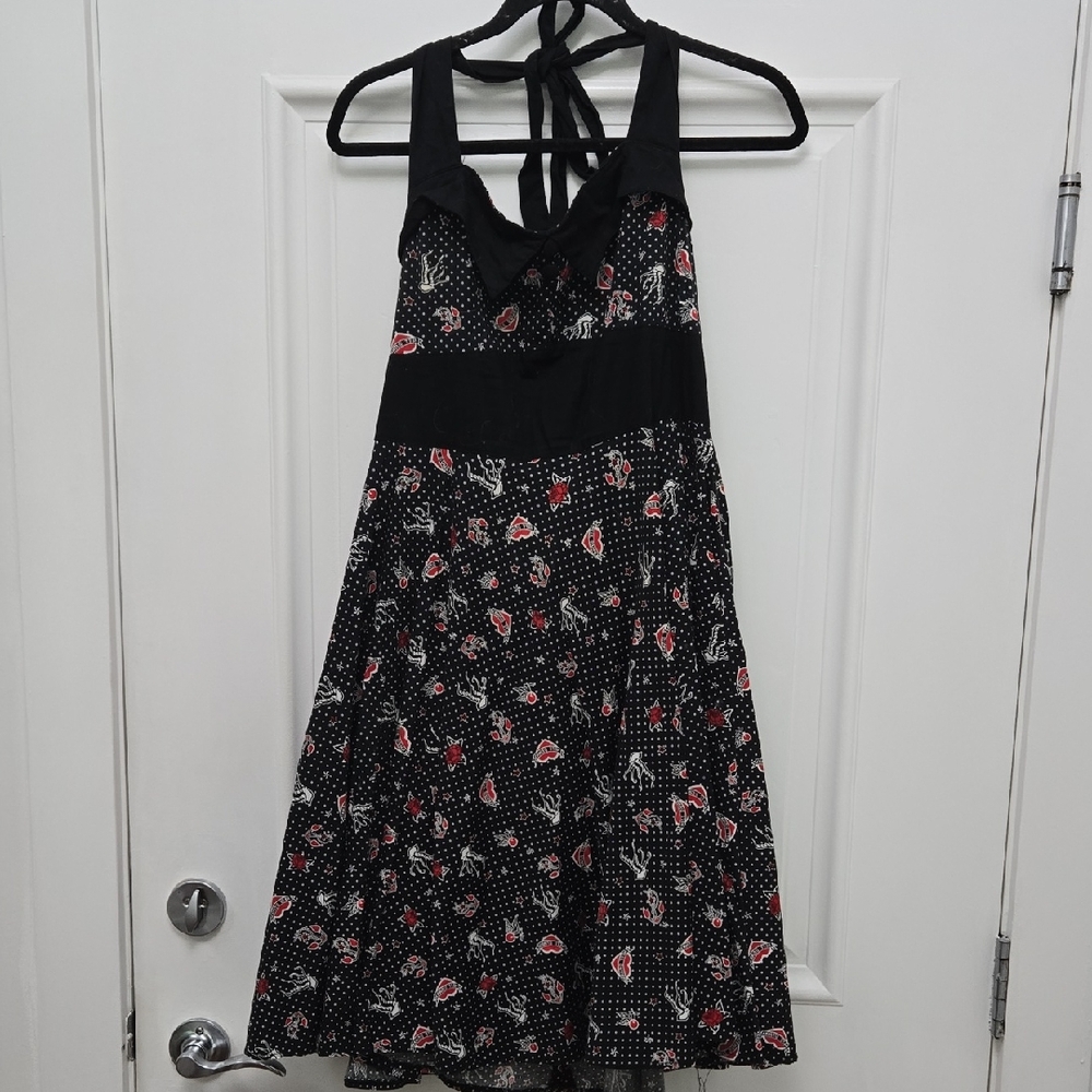 Hell Bunny Floral Halter Dress Rockabilly Dress Super Cute I Loved Wearing It@!